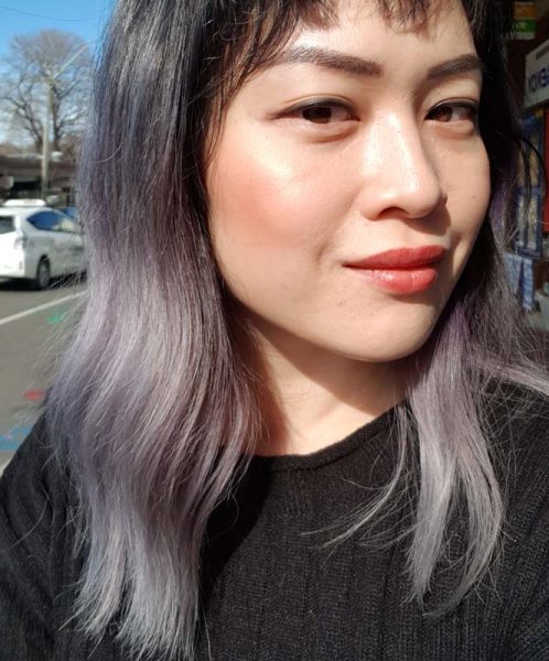 Purple asian hair after bleaching