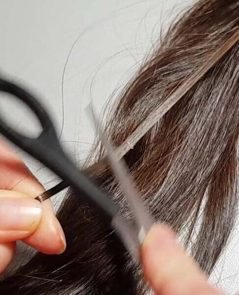 scrape residue clarified hair